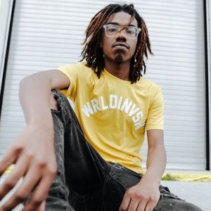 WRLDINVSN Curved Logo Graphic Tee